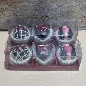 Decorative Truffles Heart Shaped Candy Chocolate Candle Gift Set Set of 2